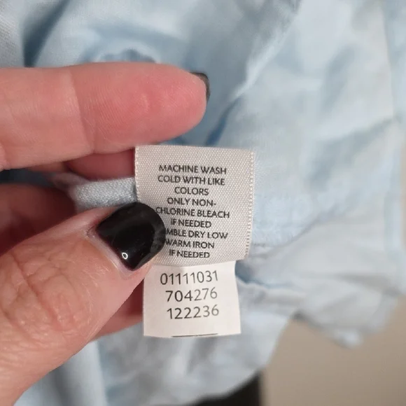 Sky Blue Linen J. Jill Button Down Shirt Medium - Picture 6 of 7
